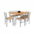 Comedor rectangular JM-A0057 de madera con 6 silla